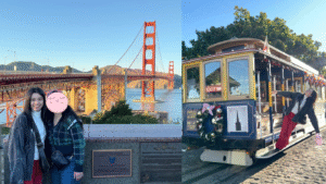 Golden Gate Bridge and San Francisco cable car 金門大橋與舊金山噹噹車 經典地標合照推薦