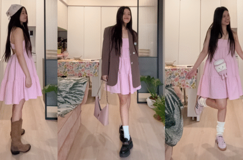 三種 Urban Outfitters 洋裝搭配提案一次看，頭巾女孩、西裝混搭感、粉色球鞋甜妹風，你今天是哪一型？🎀👢👟