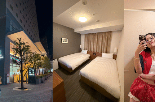 VIA INN Tokyo Oimachi hotel review, featuring twin room interior and exterior view, a top recommended affordable hotel in Tokyo near Shinagawa.