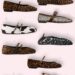 Collage of animal print ballet flats with buckles – leopard and cow print styles in 9 variations.
