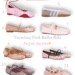 Collage of trending pink ballet flats in 13 different styles – satin, leather, and sporty variations.