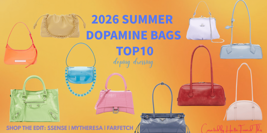 2026夏季10款多巴胺精品包風格選品推薦封面，包含 Loewe、Prada、Balenciaga 等繽紛色系包款。
