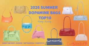 10 Dopamine-Inducing Designer Bags for Summer 2026: Which Color is Yours? 👜🌈✨ 2026夏季10款多巴胺精品包風格選品推薦封面,包含 Loewe、Prada、Balenciaga 等繽紛色系包款。
