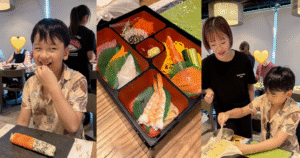 2026 Tokyo With Kids: Is This Asakusa Sushi Class Worth It? 🍣✨ Sushi making Tokyo壽司課堂中大合照,親子共同體驗的溫馨畫面