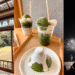 A collage of Atami day trip highlights including Kiunkaku villa, a Mt Fuji matcha pudding from Atami Aobasha, and spectacular beach fireworks at night.