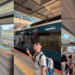 藍寶石踴子號搭乘體驗拼圖：包含車廂天窗視角、月台車廂合照與綠色車廂內部全景。
